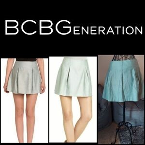 NWT BCBG Generation sea mist (pastel green metallic) skater flare mini s…